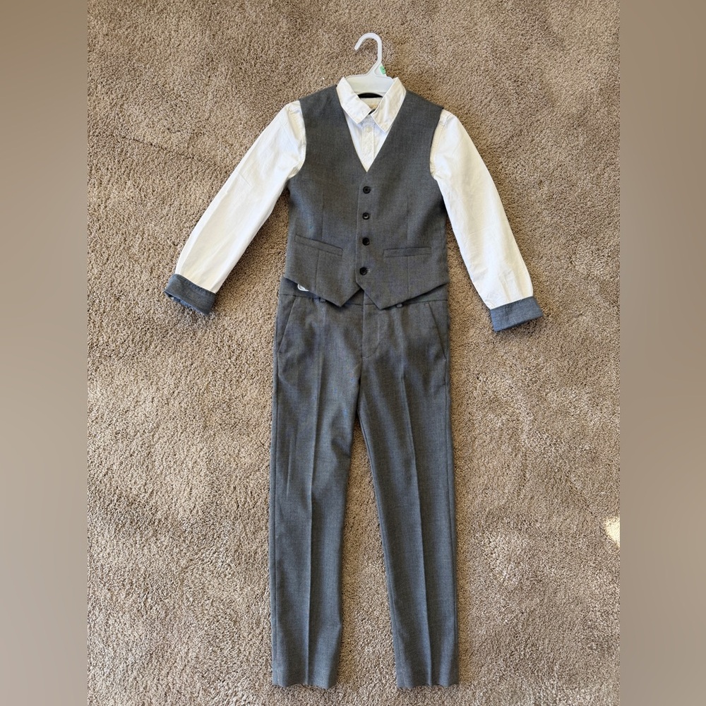 H&M Gray Vest and Pants with White Shirt Set